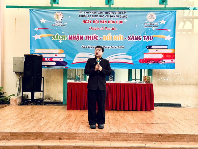 Ngày 6/4/2026, Trường THCS Hậu Giang tổ chức ngày Hội Văn hóa đọc với chuyên đề: Sách  Nhận thức - Đổi mới - Sáng tạo  Hưởng ứng ngày Sách và Văn hóa đọc Việt Nam lần thứ 5 năm 2026.