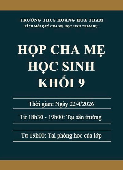 Thư mời họp cha mẹ học sinh khối 9