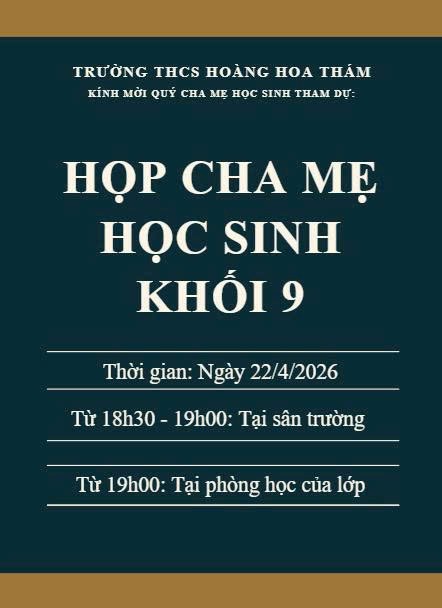 Thư mời họp cha mẹ học sinh khối 9