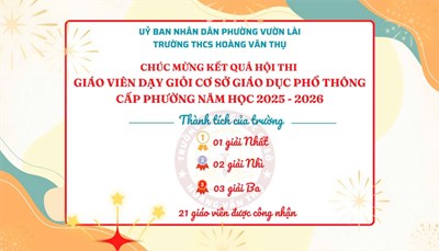 Chúc Mừng Thầy Cô Đạt Thành Tích Trong Hội Thi Giáo Viên Dạy Giỏi Cấp Phường Năm học 2025 - 2026