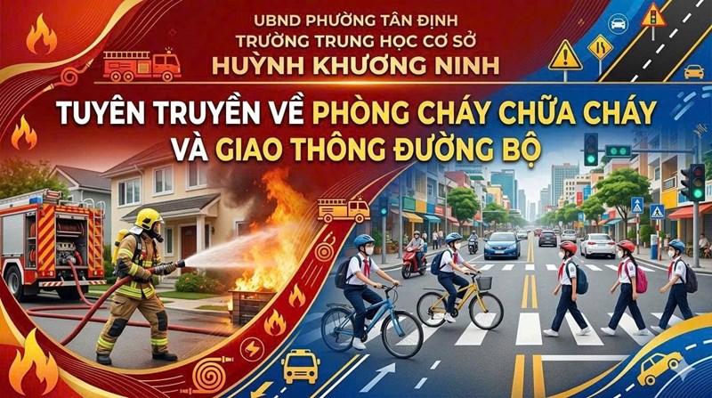 Trường thcs huỳnh khương ninh tổ chức chuyên đề  tuyên truyền phòng cháy chữa cháy và an toàn giao thông đường bộ 