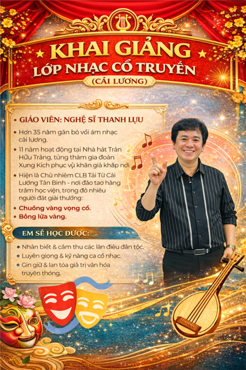 Lễ Khai Giảng Lớp Ngoại Khóa Nhạc Cổ Truyền Tại Trường THCS Lê Anh Xuân