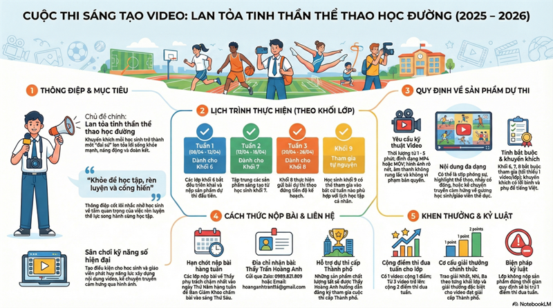 Cuộc thi sáng tạo video: Lan tỏa tinh thần thể thao học đường