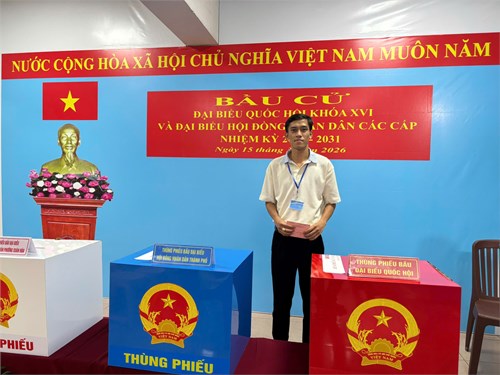 Chi Đoàn giáo viên THCS Lê Lợi hoàn thành công tác hỗ trợ và bầu cử đại biểu Quốc hội khóa XVI và đại biểu Hội đồng nhân dân các cấp nhiệm kỳ 2026 - 2031