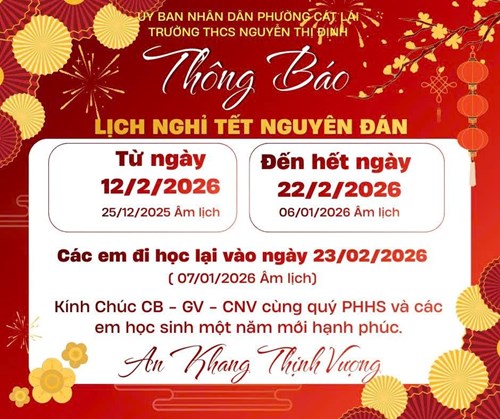 Thông báo lịch nghỉ tết nguyên đán bính ngọ 2026