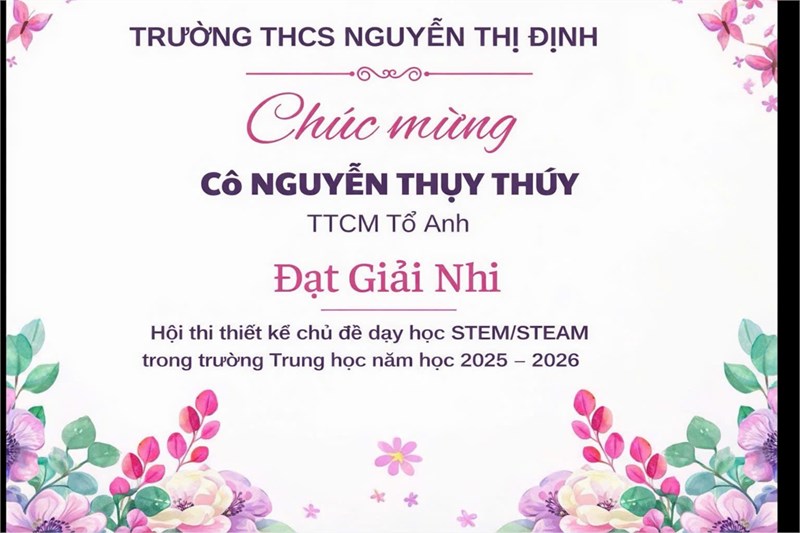 Chúc mừng các Thầy Cô đã đạt giải trong Hội thi thiết kế bài dạy STEM năm học 2025-2026