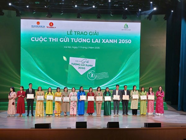 Trường THCS Nguyễn Thị Hương đạt giải cao tại cuộc thi  Gửi Tương Lai Xanh 2050  - Mùa 2 do Bộ GD&ĐT, Vingroup và Quỹ Vì Tương Lai Xanh phối hợp tổ chức./.