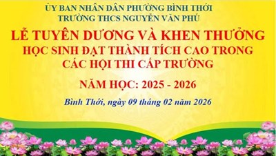 Lễ tuyên dương và khen thưởng học sinh đạt thành tích cao trong các hội thi cấp trường năm học 2025 - 2026