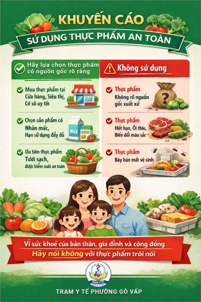 Khuyến cáo sử dụng thực phẩm an toàn