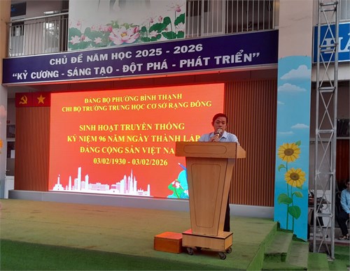 Sinh Hoạt Chào Cờ Tuần 3 - Học Kỳ II - Kỷ Niệm 96 Năm Ngày Thành Lập Đảng Cộng Sản Việt Nam (03/02/1930-03/02/2026)