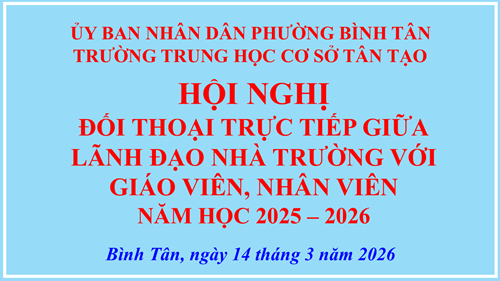 Hội nghị đối thoại trực tiếp giữa lãnh đạo nhà trường với giáo viên, nhân viên.