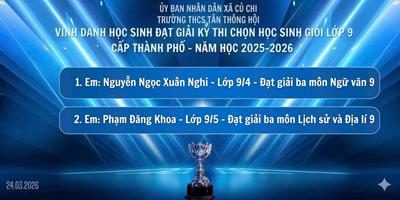 Vinh danh học sinh đạt giải kỳ thi học sinh giỏi lớp 9 cấp Thành phố năm học 2025 - 2026