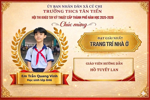 Trường thcs tân tiến chúc mừng học sinh đạt giải tại các cuộc thi