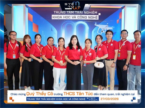 Học sinh trường trung học cơ sở tân túc trải nghiệm khoa học – công nghệ tại stem town