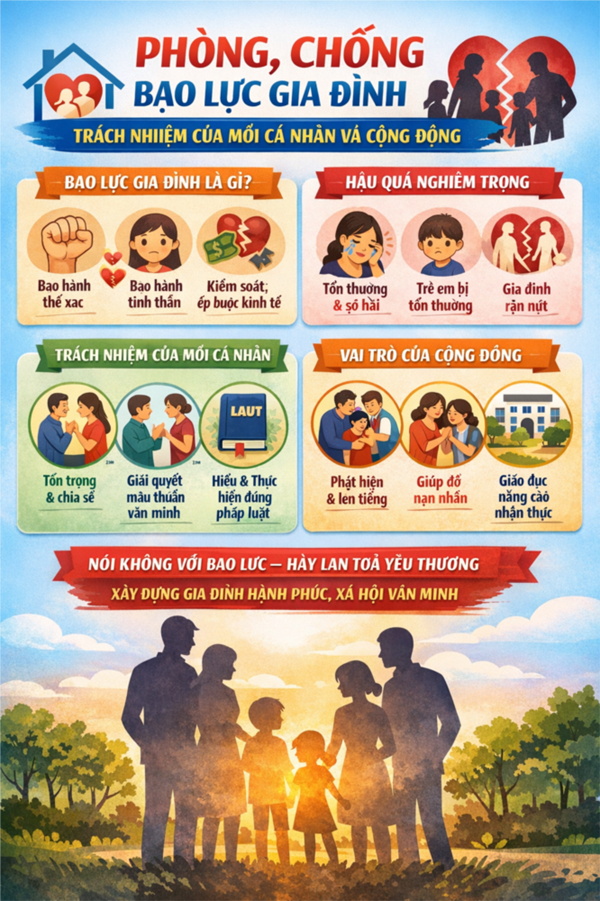 Infographic: Tuyên truyền phòng, chống Bạo lực gia đình.