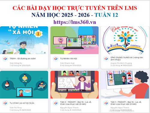 Các bài học trực tuyến trên hệ thống LMS Tuần 12/HKII