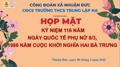 Họp mặt kỷ niệm 116 năm Ngày Quốc tế Phụ nữ (08/3/1910 – 08/3/2026), 1986 năm Cuộc khởi nghĩa Hai Bà Trưng