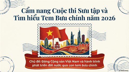 PHÁT ĐỘNG CUỘC THI SƯU TẬP VÀ TÌM HIỂU TEM BƯU CHÍNH NĂM 2026 với chủ đề  Đảng Cộng sản Việt Nam và hành trình phát triển đất nước qua con tem bưu chính 