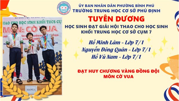 Học sinh đạt thành tích năm học 2025 - 2026